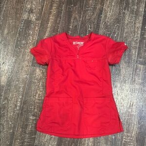 Grey's Anatomy Red Scrub Top - XS